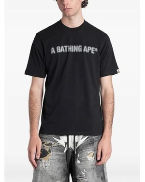 A Bathing Ape Logo-Print T-Shirt - Schwarz