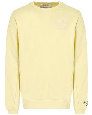 In Gold We Trust The Slim Light Logo-Embroidered Sweatshirt - Yellow