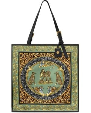 Versace Animal-Print Baroque Tote Bag - Green