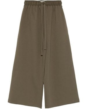 Psophia Wide-Leg Cropped Trousers - Green