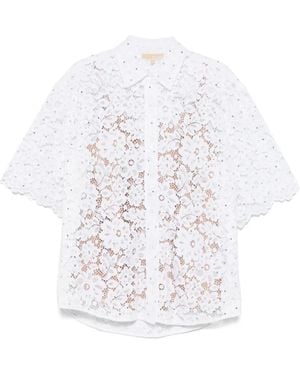 MICHAEL Michael Kors Studded Floral Lace Shirt - White