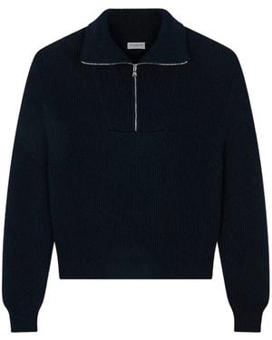 Paul & Shark Half-Zip Ribbed Jumper - Blue