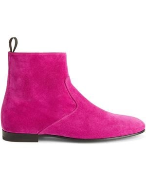 Giuseppe Zanotti Ron パネル スエードアンクルブーツ - ピンク