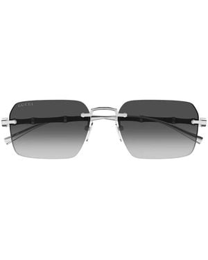 Gucci Bamboo-Detail Rimless Sunglasses - Metallic