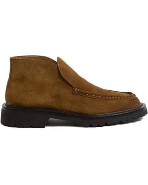 LEGRES Moc-Stitching Boots - Brown