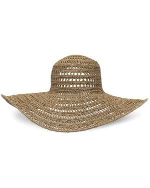 IBELIV Raffia Wide-Brim Hat - Metallic