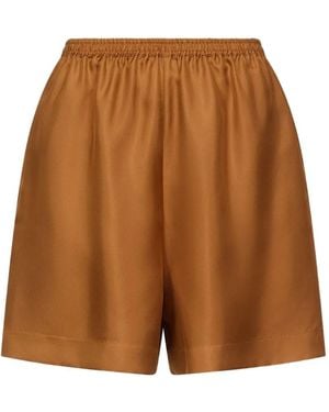 Loulou de Saison Arl ゴムウエスト ショートパンツ - ブラウン