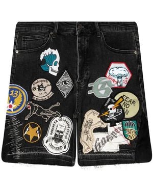 Godspeed Patchwork Denim Shorts - Black