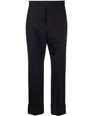 Thom Browne Tailored Wool Trousers With Tricolour Detail - Blue