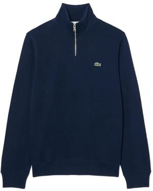 Lacoste Sudadera Con Logo Bordado Y Cuello Alto - Azul