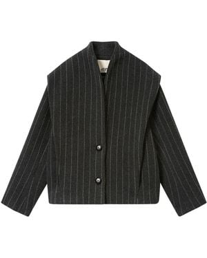 Isabel Marant Dyogo Pinstripe Button Jacket - Black