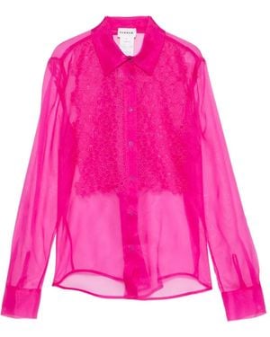P.A.R.O.S.H. Shake Floral-Embroidered Shirt - Pink