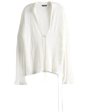 Ann Demeulemeester Jersey Tiu Con Cuello En V - Blanco