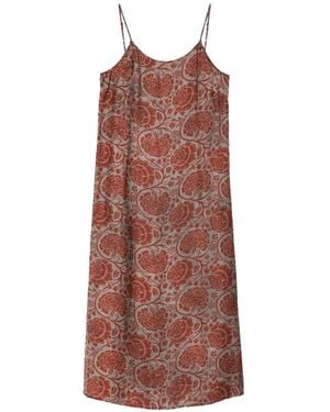 Uma Wang Floral Print Midi Dress - Brown