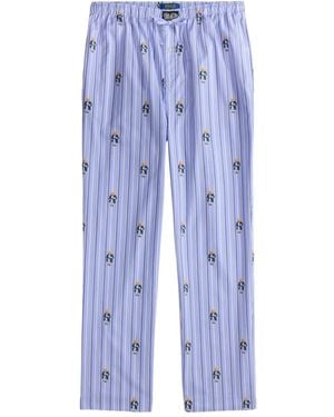 Polo Ralph Lauren Gestreifter Pyjama Mit Stickerei - Blau