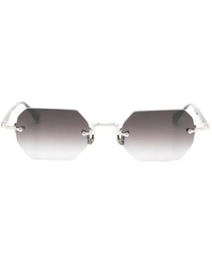 Matsuda Rimless Geometric-Frame Sunglasses - White