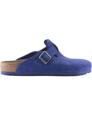 Birkenstock Mules Boston Con Fibbia - Blu