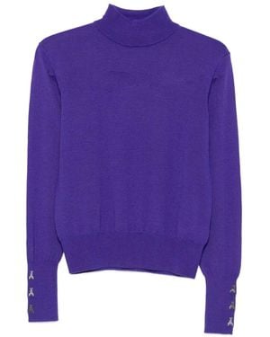 Patrizia Pepe Embellished Turtleneck Jumper - Purple