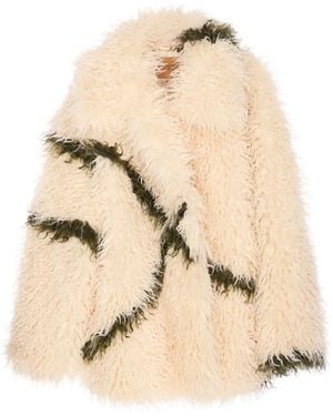 Jakke Cocoon Mantel Aus Faux Fur - Natur