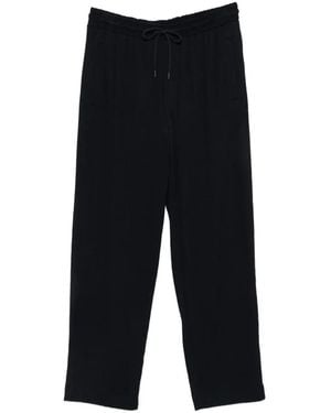 Giorgio Armani Drawstring-Waist Textured Trousers - Black