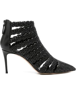 Casadei Julia Avenida Pointed-Toe Ankle Boots - Black