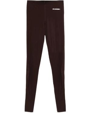 Jil Sander Logo-Embellished Leggings - Brown