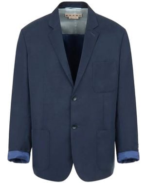 Marni Patch Pocket Two-Button Blazer - Blue