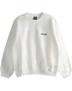 Stussy Sweat Jumbo À Col Ras-De-Cou - Blanc