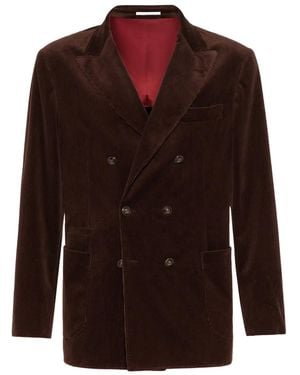Brunello Cucinelli Cotton Double-Breasted Jacket - Brown