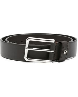 Aigner Ceinture À Plaque Logo - Noir