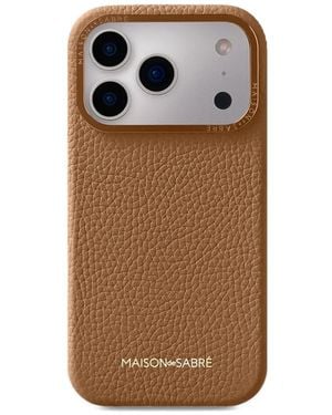 Maison De Sabre Pro Max 17 Grained Leather Phone Case - Brown