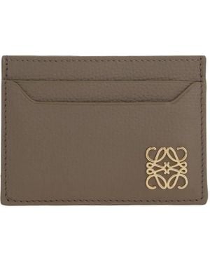 Loewe Calfskin Logo-Plaque Cardholder - Brown