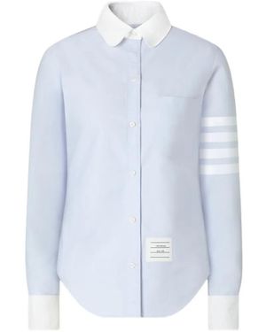 Thom Browne Camicia Oxford Con Dettaglio A 4 Righe - Blu