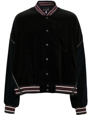 Facetasm Veste Zippée En Velours Côtelé - Noir