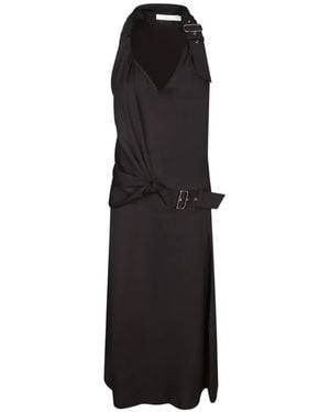 IRO Velty Buckled-Collar Knotted Midi Dress - Black