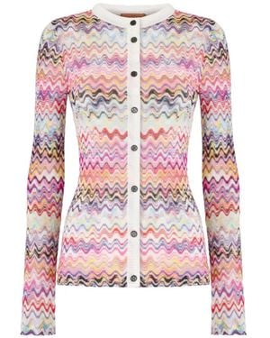 Missoni Slim-Fit Crewneck Buttoned Cardigan - Pink