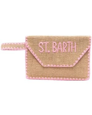 Mc2 Saint Barth Logo-embroidered Clutch Bag - ピンク