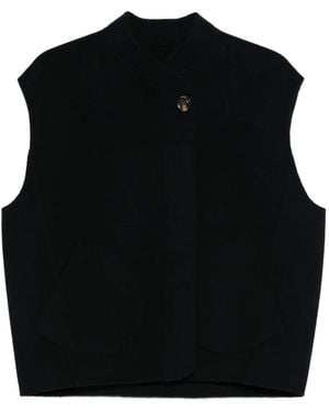 Soeur Button-Fastening Sleeveless Top - Black