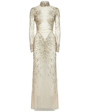 Amen Bead-Embellished Sequined Maxi Dress - White