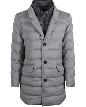Moorer Costanzo Single-Breasted Padded Coat - Gray