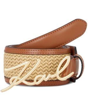 KARL LAGERFELD Medium Signature Belt - Natural