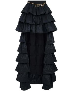 Elisabetta Franchi Ruffled Asymmetrical Skirt - Black
