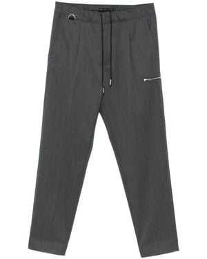 Low Brand Pantaloni Dritti Con Zip E Coulisse - Grigio