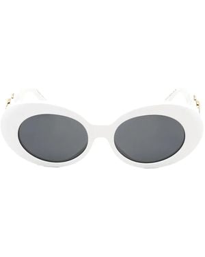 Versace Lunettes De Soleil À Monture Ovale - White