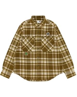 Aape By A Bathing Ape Geruit Overhemd Met Zak - Bruin