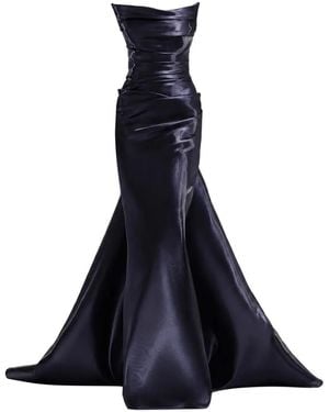 Gemy Maalouf Metallic Ruched Dress - Blue