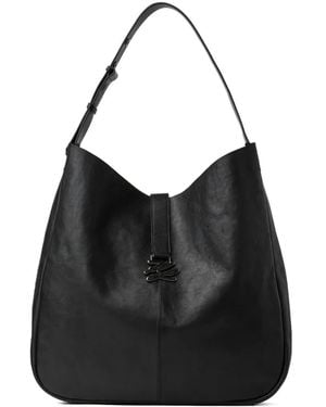 KARL LAGERFELD Extra-Large K/Autograph Leather Shoulder Bag - Black