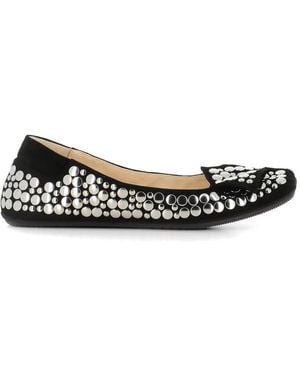 Dove Nuotano Gli Squali Studded Ballet Flats - White