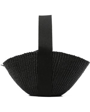 Muuñ Nona Woven Straw Tote Bag - Black