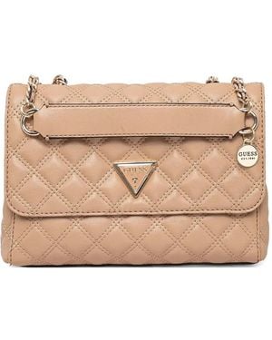Guess Quilted Cross Body Bag - Natural